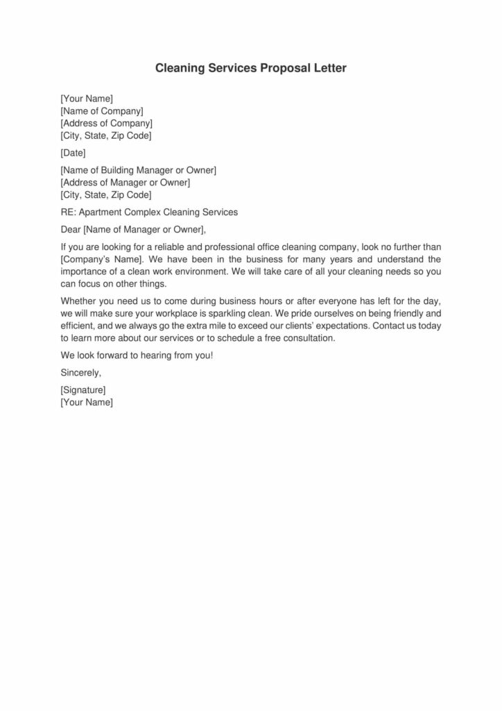 Cleaning Services Proposal Letter-