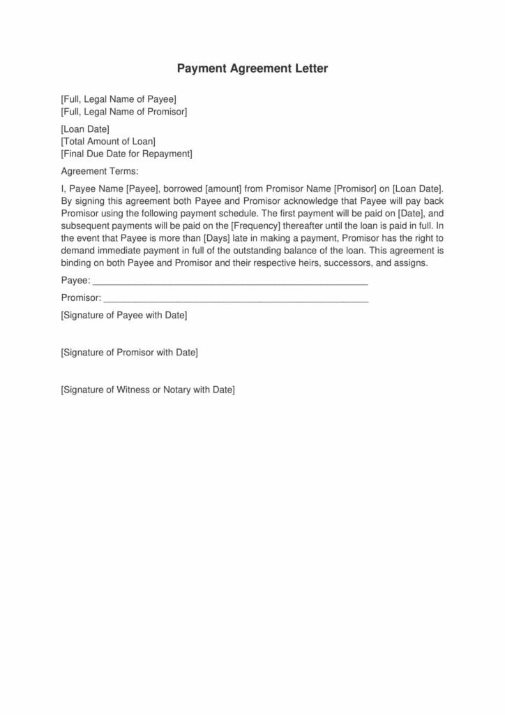 Payment Agreement Letter