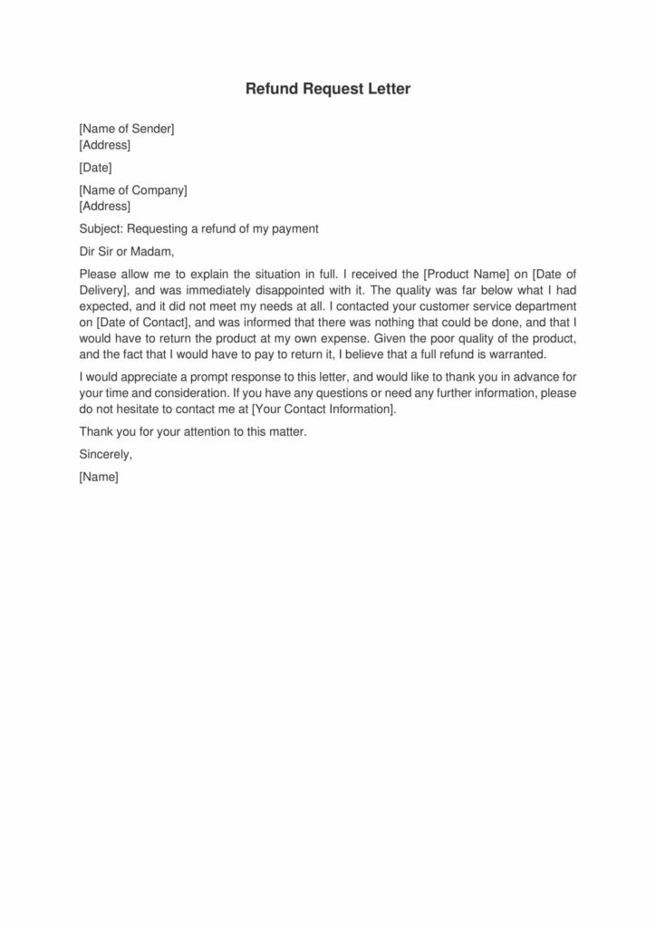 Refund Request Letter-